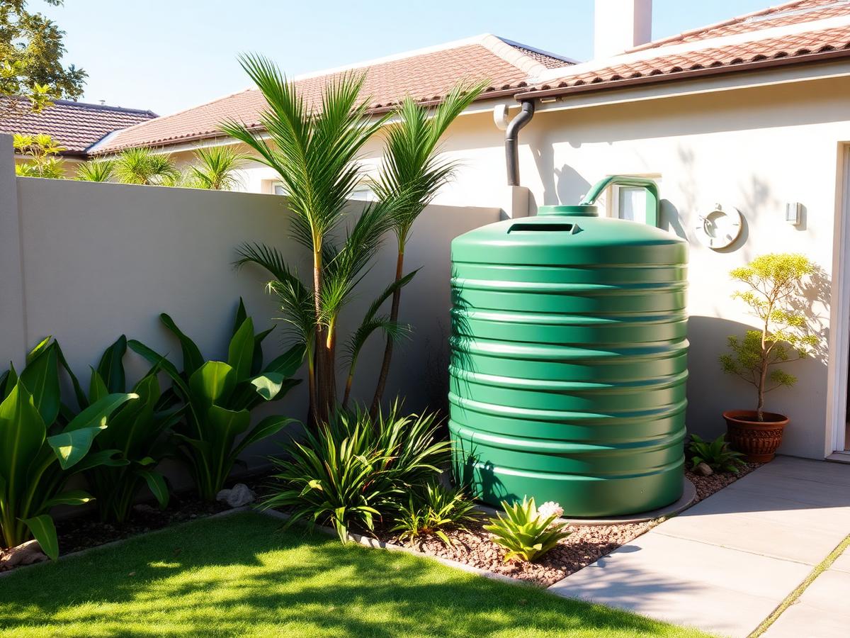 JoJo tank integrated into residential garden for rainwater harvesting